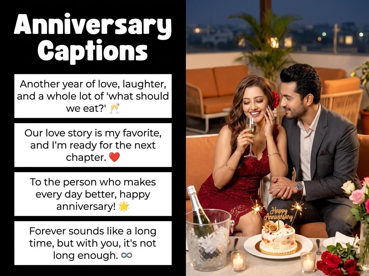 Anniversary Captions in English