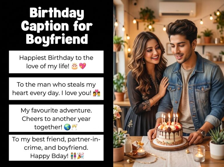 Birthday Caption for Boyfriend in English