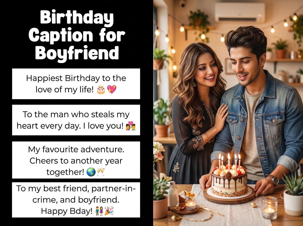 Birthday Caption for Boyfriend in English
