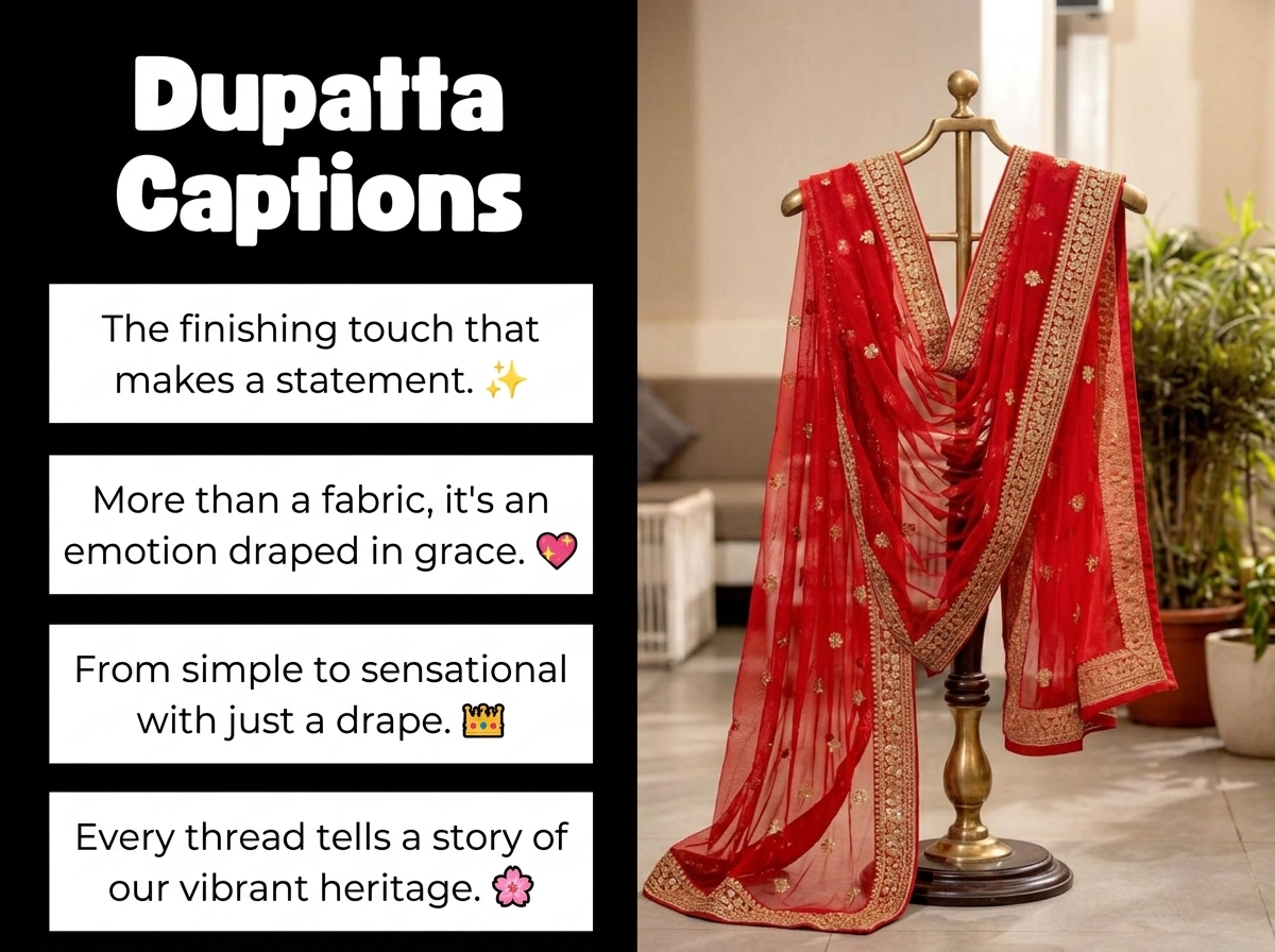 Dupatta Captions in English