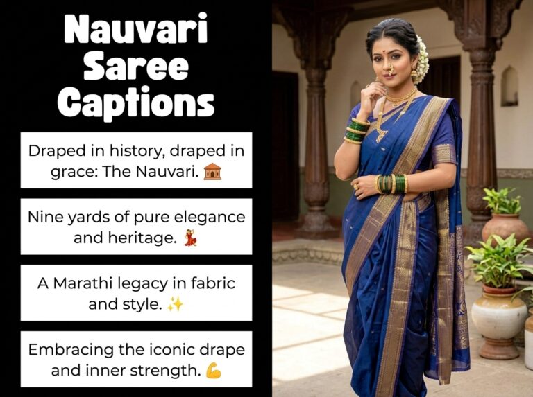 Nauvari Saree Captions in English