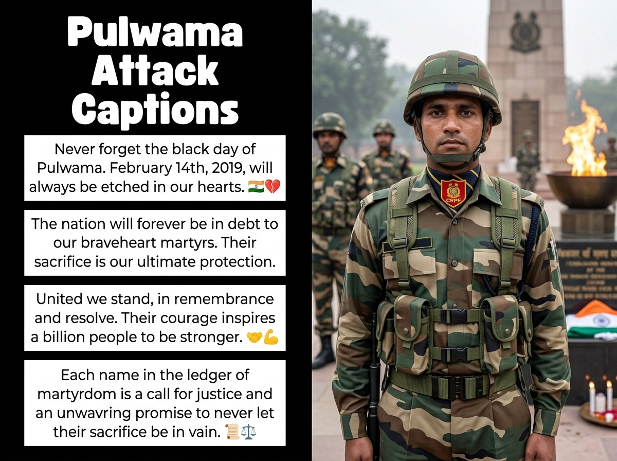 Pulwama Attack Captions in English