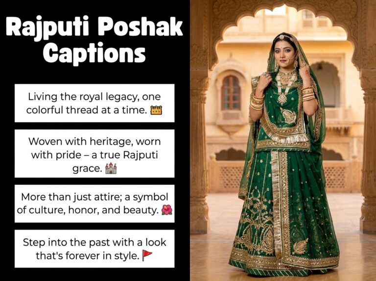 Rajputi Poshak Captions in English