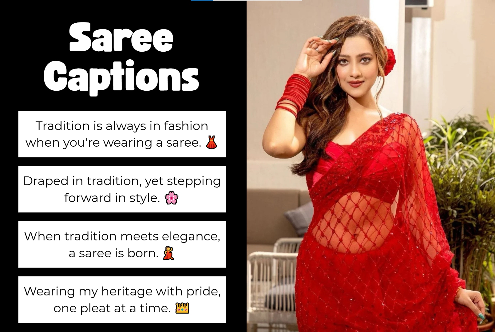 Saree Captions in English